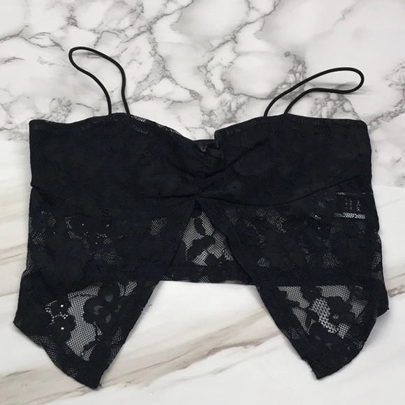 Black Lace Bandeau with Adjustable Straps - Picture 1 of 4